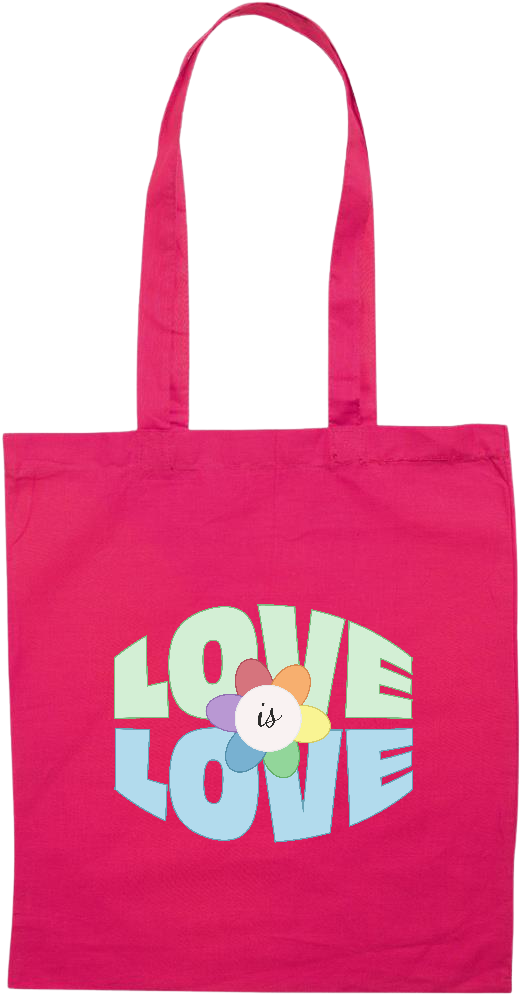 Love is Love Flower Design - Essential colored event tote bag_FUCHSIA_front