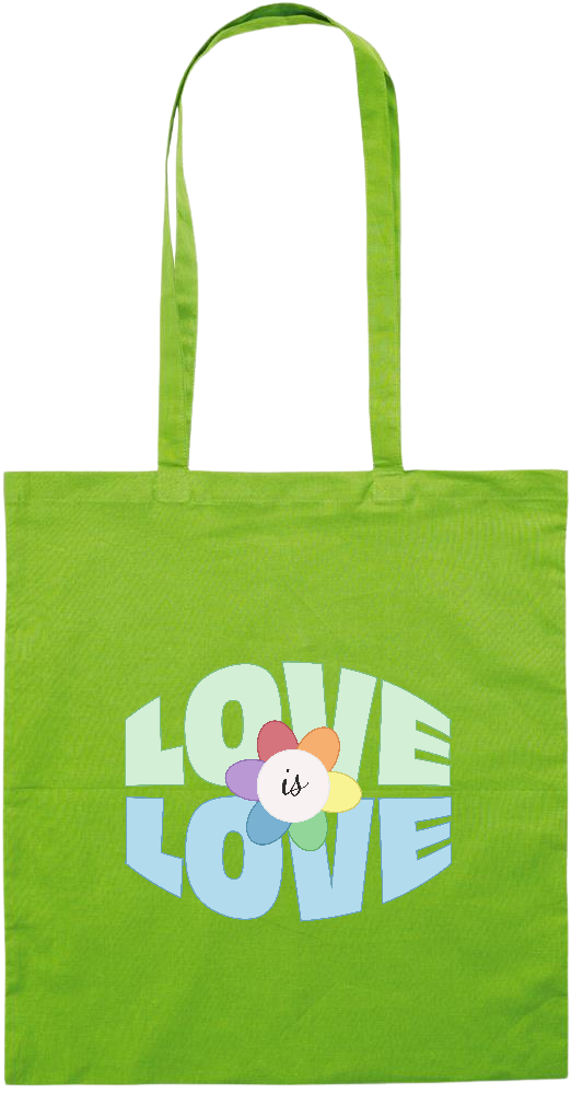 Love is Love Flower Design - Essential colored event tote bag_LIME_front