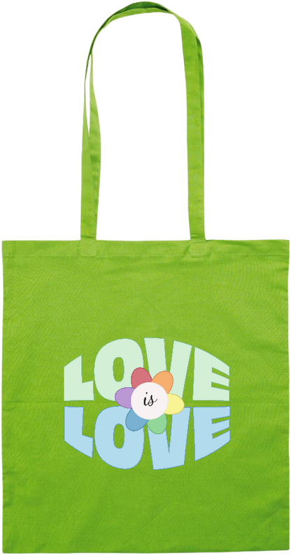 Love is Love Flower Design - Essential colored event tote bag_LIME_front