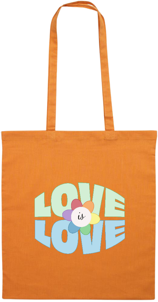 Love is Love Flower Design - Essential colored event tote bag_ORANGE_front