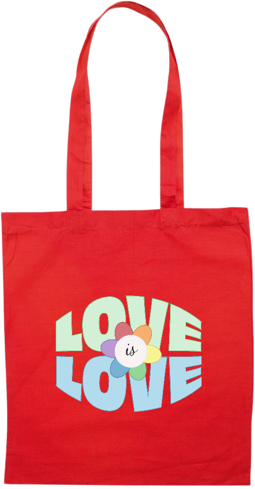 Love is Love Flower Design - Essential colored event tote bag_RED_front