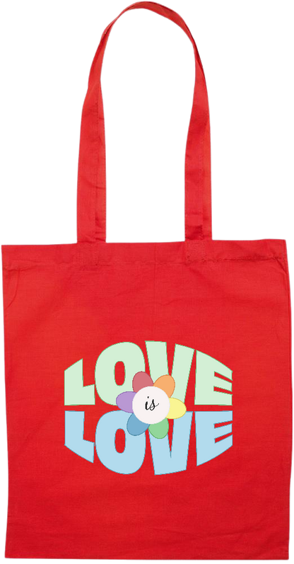 Love is Love Flower Design - Essential colored event tote bag_RED_front