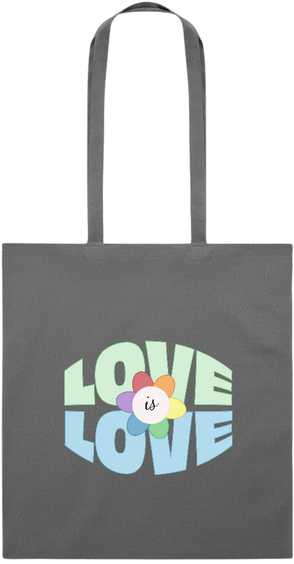 Love is Love Flower Design - Essential colored event tote bag_STONE GREY_front