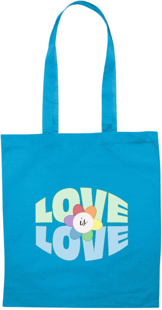 Love is Love Flower Design - Essential colored event tote bag_TURQUOISE_front