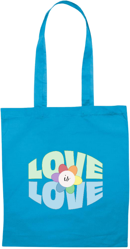 Love is Love Flower Design - Essential colored event tote bag_TURQUOISE_front