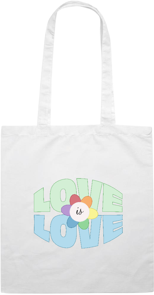 Love is Love Flower Design - Essential colored event tote bag_WHITE_front