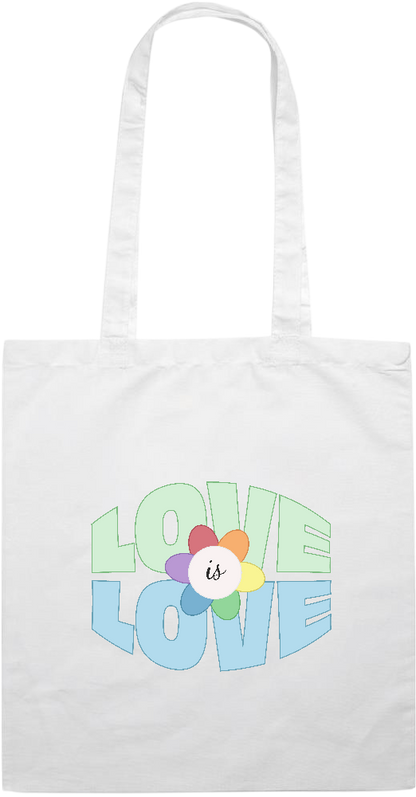 Love is Love Flower Design - Essential colored event tote bag_WHITE_front