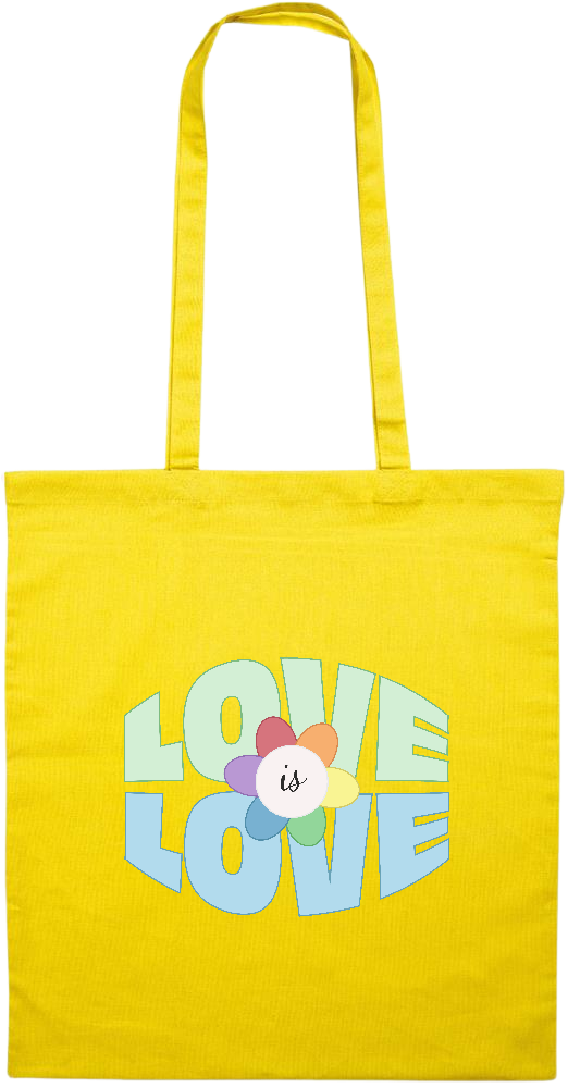 Love is Love Flower Design - Essential colored event tote bag_YELLOW_front