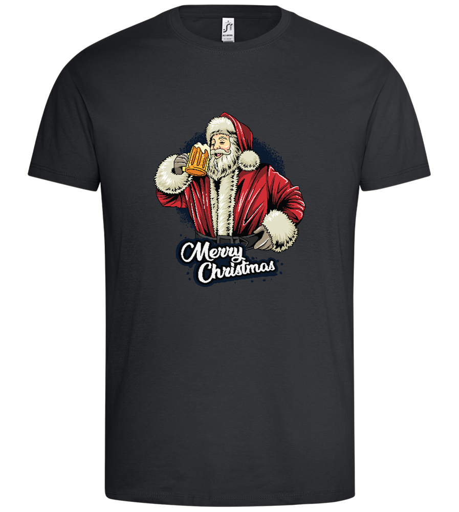 Merry Christmas Beer Design - Premium men's t-shirt_DARK GRAY_front