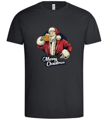 Merry Christmas Beer Design - Premium men's t-shirt_DARK GRAY_front