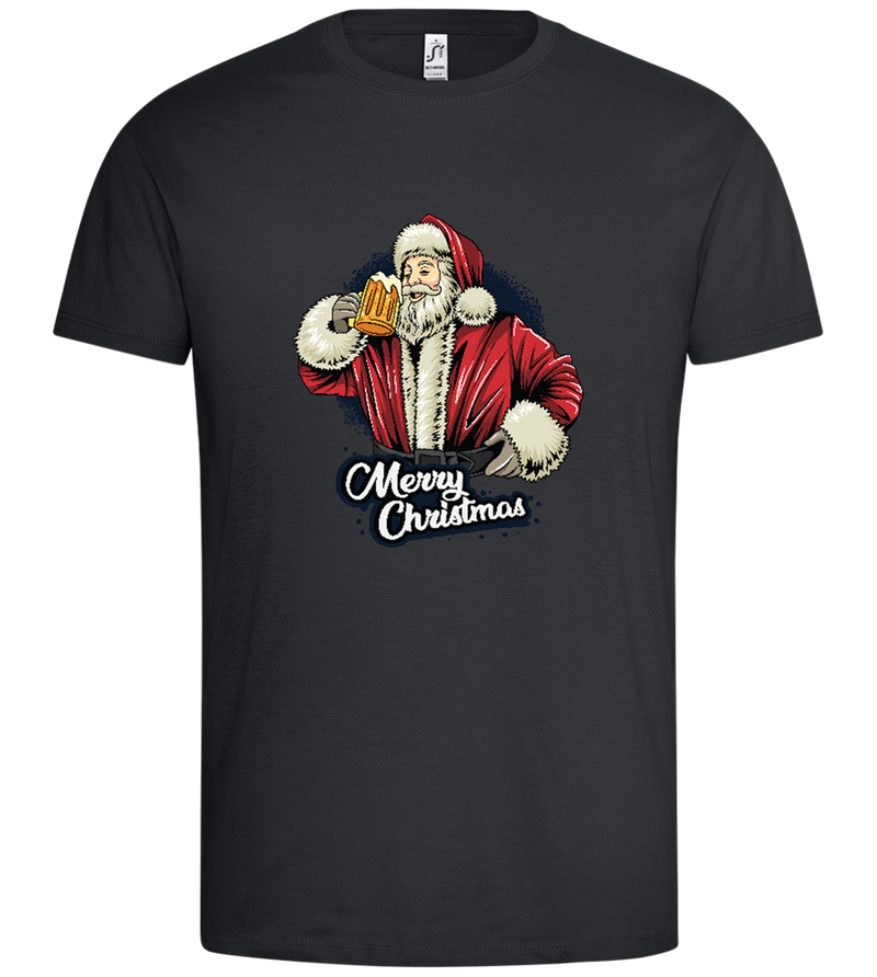 Merry Christmas Beer Design - Premium men's t-shirt_DARK GRAY_front