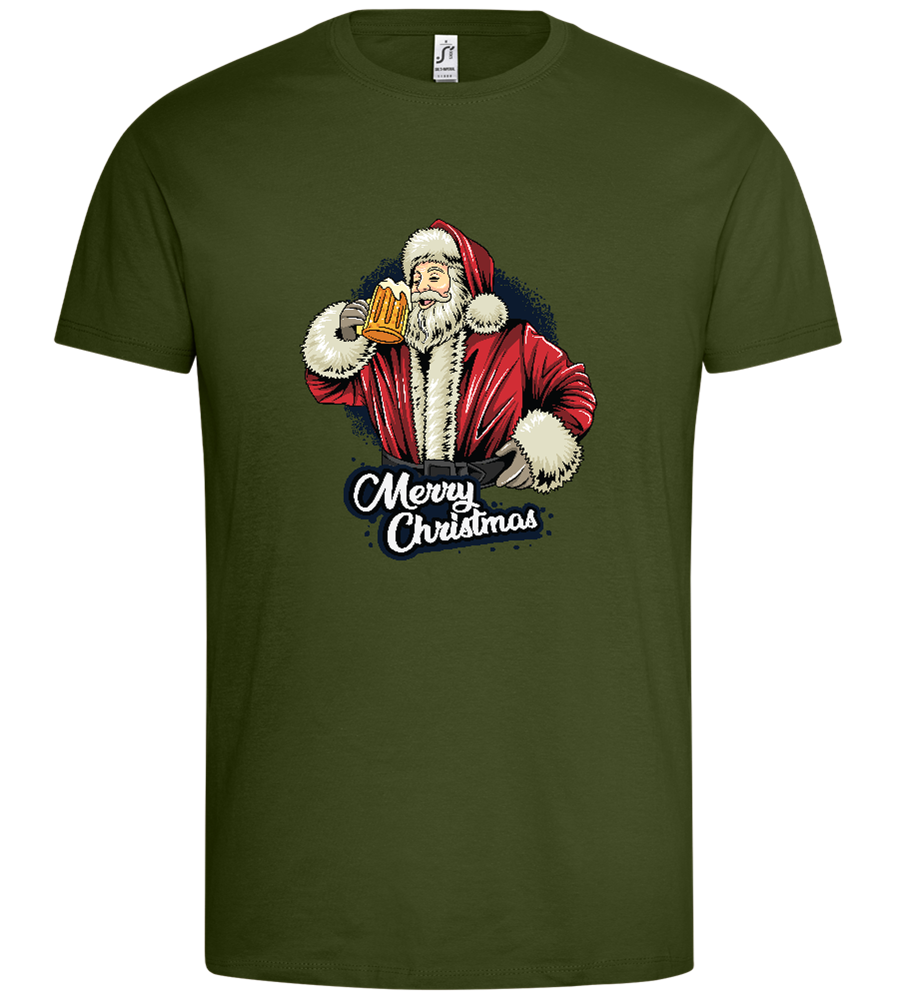 Merry Christmas Beer Design - Premium men's t-shirt_DARK KHAKI_front