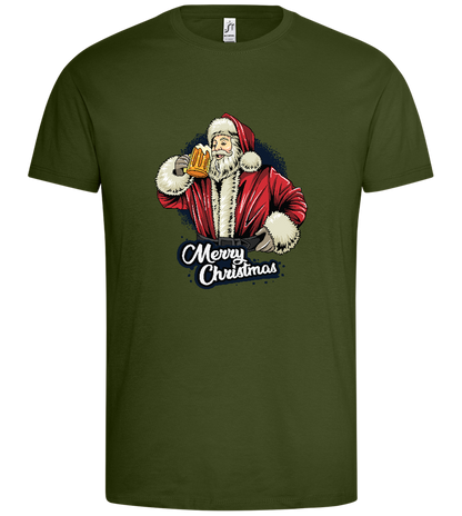 Merry Christmas Beer Design - Premium men's t-shirt_DARK KHAKI_front