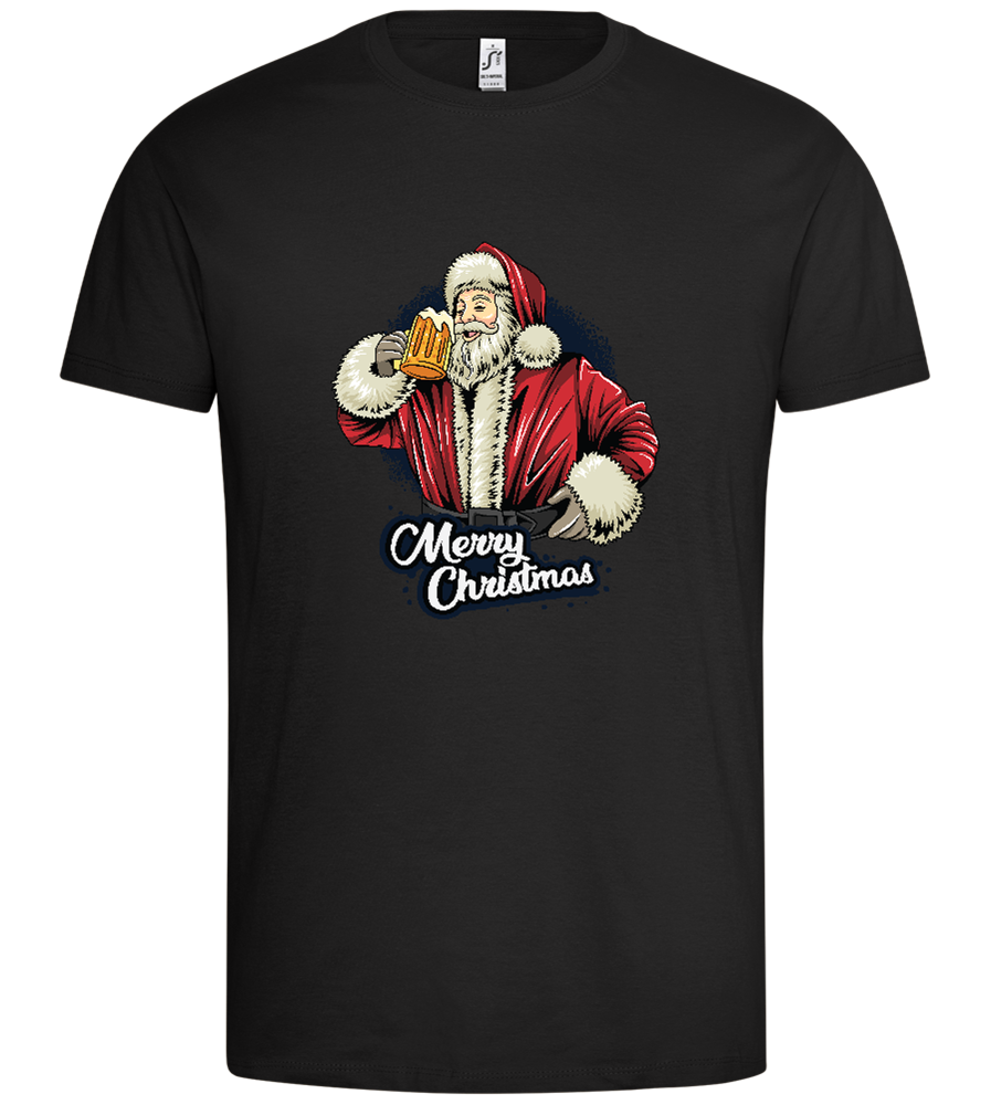 Merry Christmas Beer Design - Premium men's t-shirt_DEEP BLACK_front