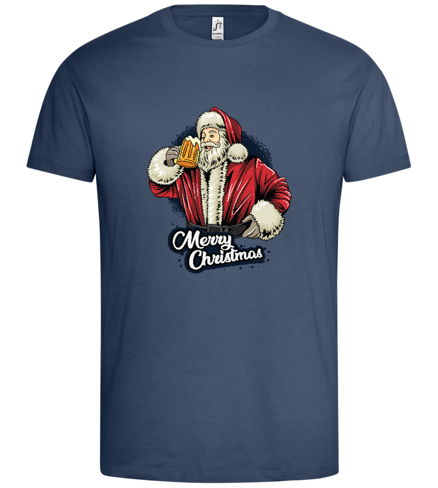 Merry Christmas Beer Design - Premium men's t-shirt_DENIM_front