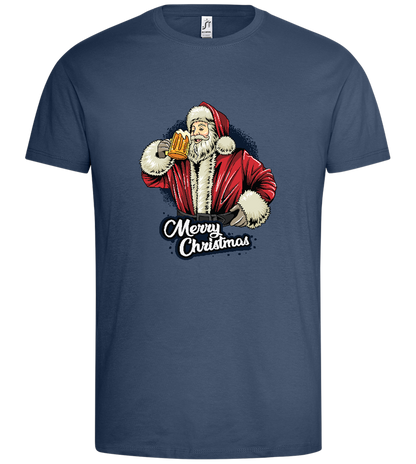 Merry Christmas Beer Design - Premium men's t-shirt_DENIM_front