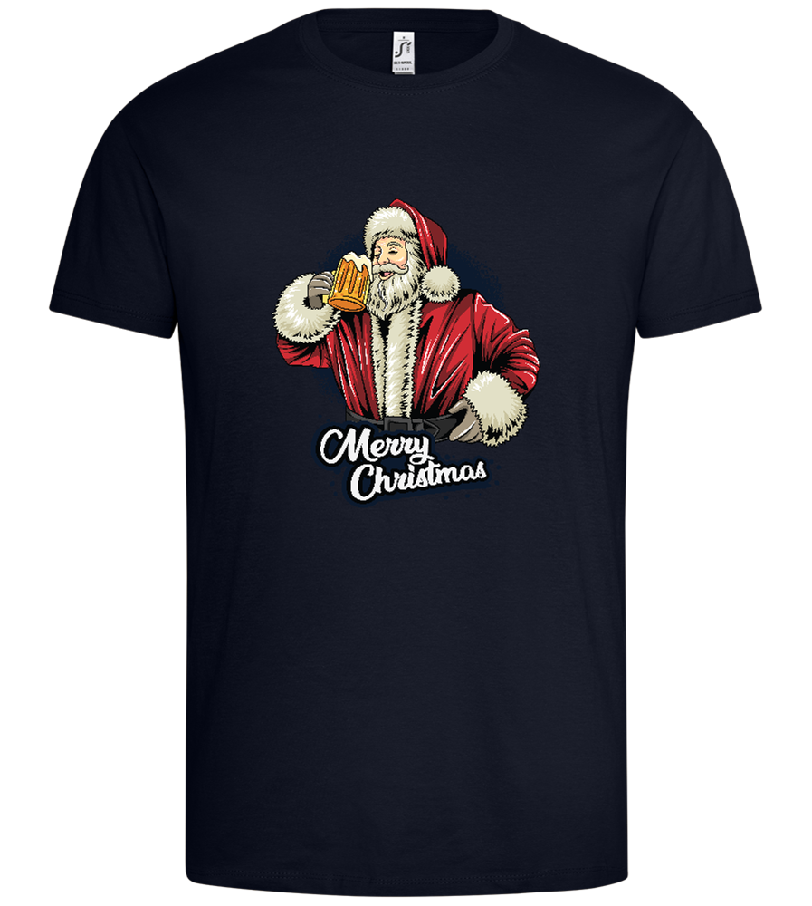 Merry Christmas Beer Design - Premium men's t-shirt_FRENCH NAVY_front