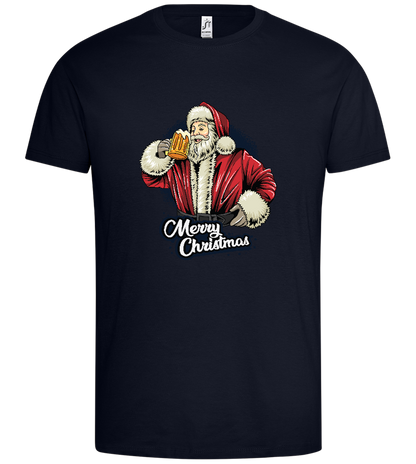 Merry Christmas Beer Design - Premium men's t-shirt_FRENCH NAVY_front