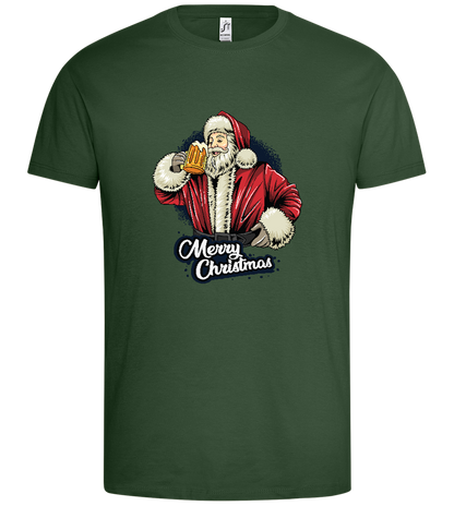 Merry Christmas Beer Design - Premium men's t-shirt_GREEN BOTTLE_front