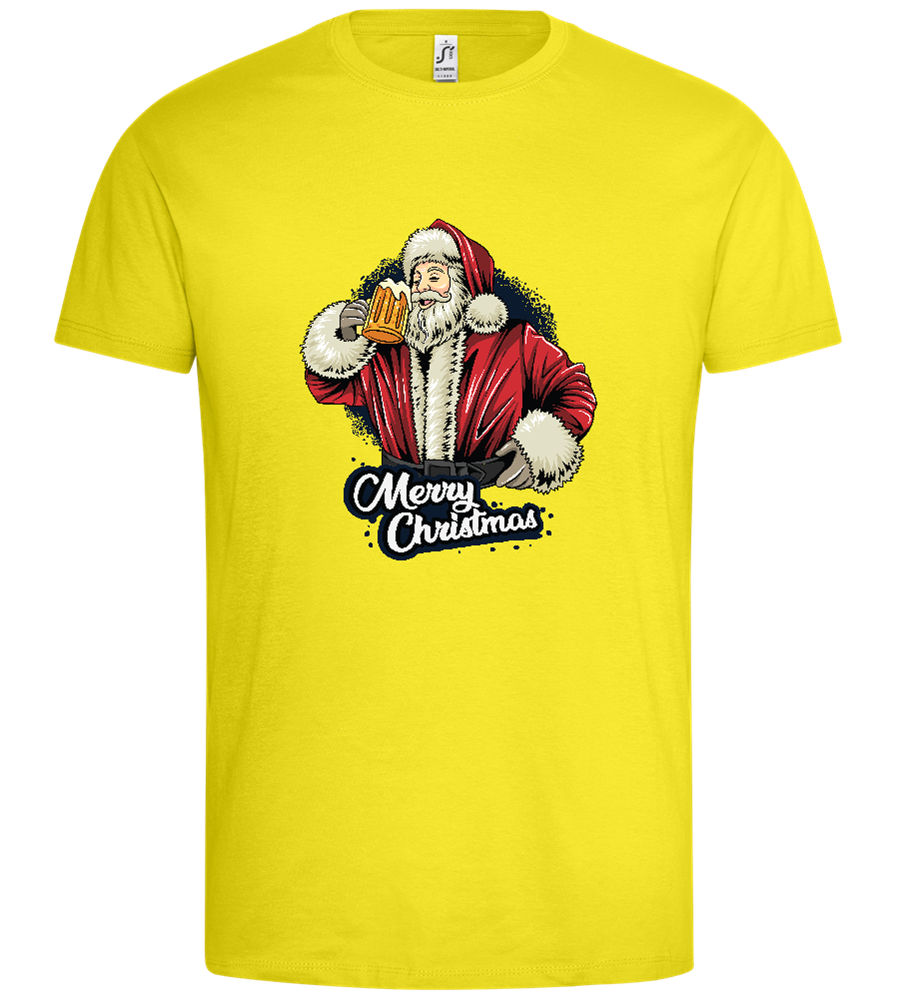 Merry Christmas Beer Design - Premium men's t-shirt_LEMON_front