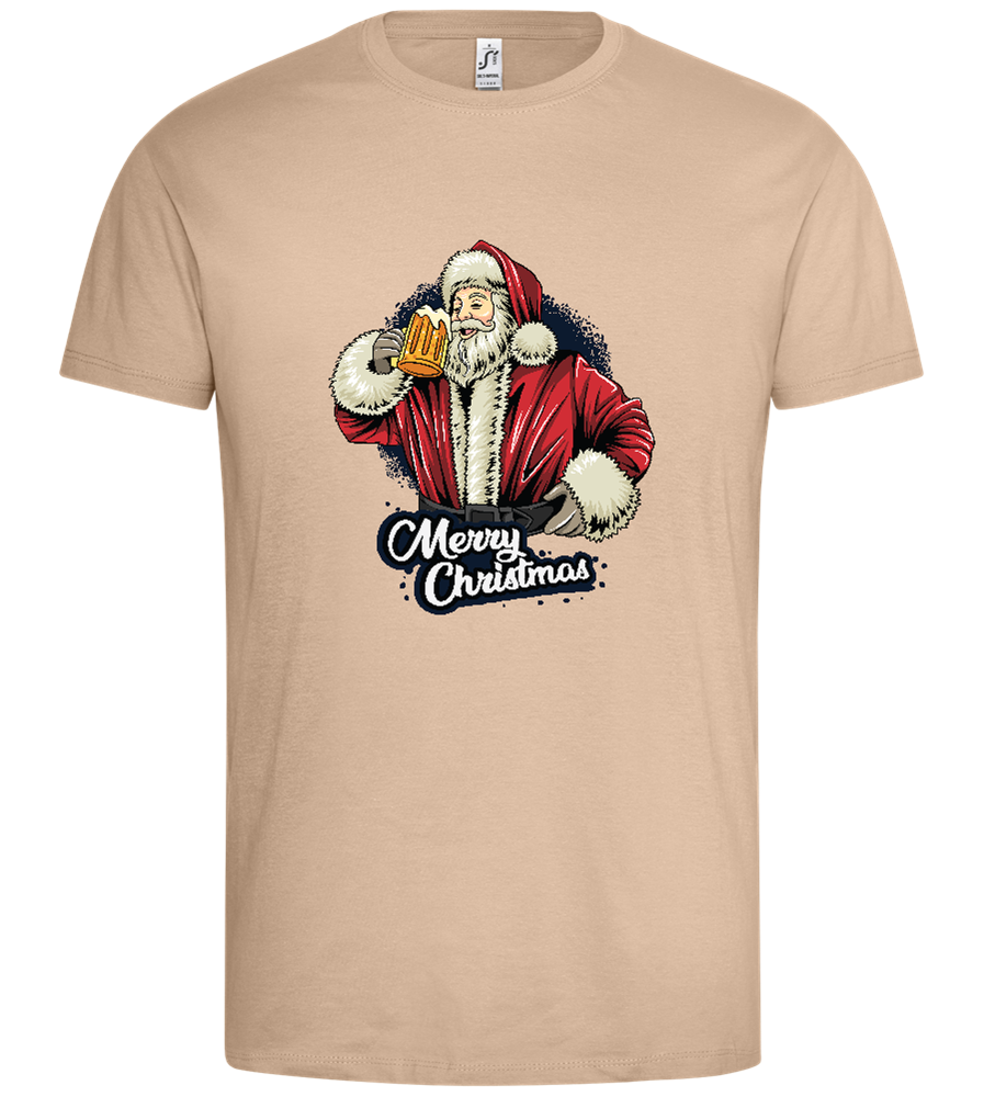 Merry Christmas Beer Design - Premium men's t-shirt_SAND_front