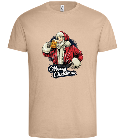 Merry Christmas Beer Design - Premium men's t-shirt_SAND_front