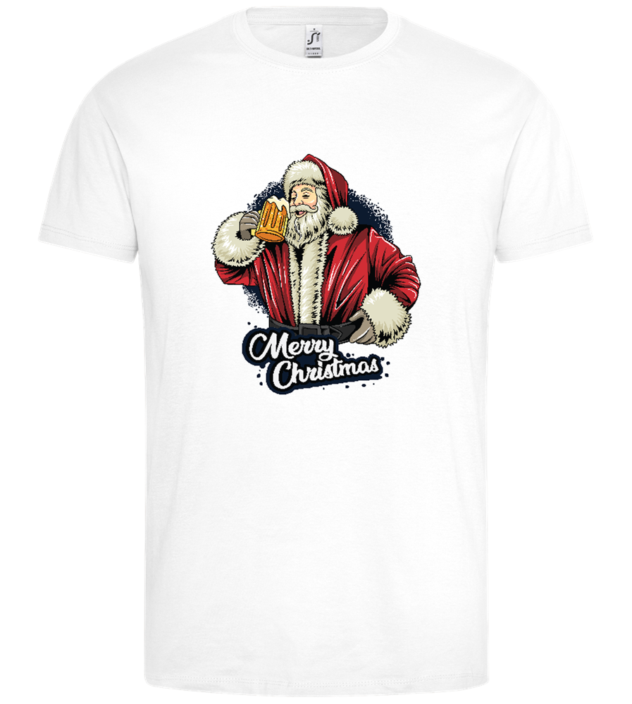 Merry Christmas Beer Design - Premium men's t-shirt_WHITE_front