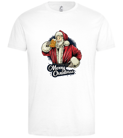 Merry Christmas Beer Design - Premium men's t-shirt_WHITE_front