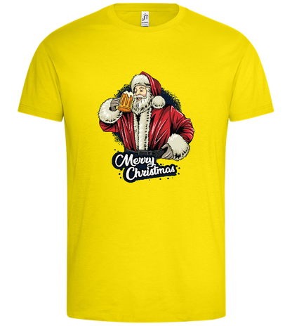 Merry Christmas Beer Design - Premium men's t-shirt_YELLOW_front