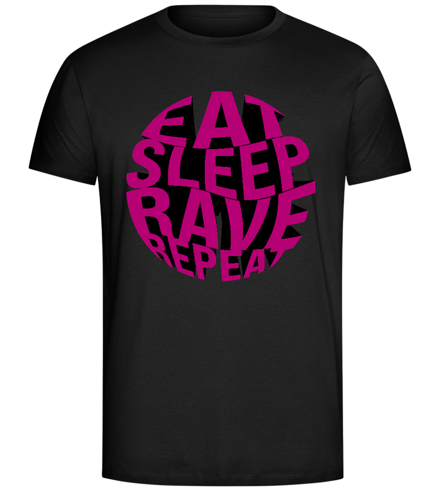 Eat Sleep Rave Repeat Design - Comfort Unisex T-Shirt_DEEP BLACK_front