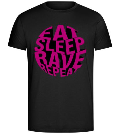 Eat Sleep Rave Repeat Design - Comfort Unisex T-Shirt_DEEP BLACK_front