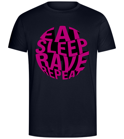 Eat Sleep Rave Repeat Design - Comfort Unisex T-Shirt_FRENCH NAVY_front