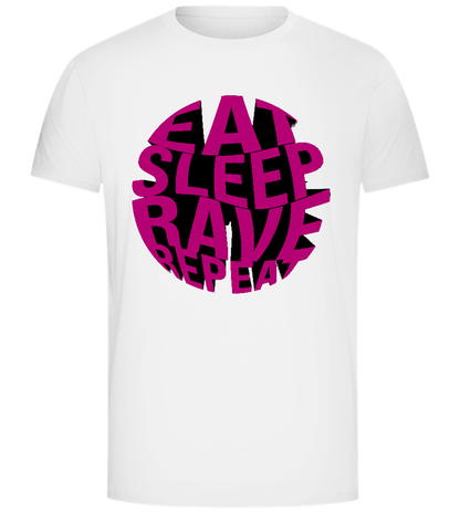 Eat Sleep Rave Repeat Design - Comfort Unisex T-Shirt_WHITE_front