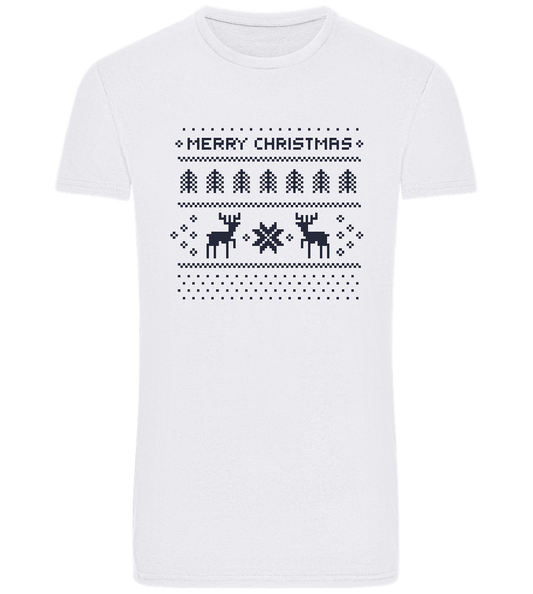 8-Bit Christmas Design - Basic Unisex T-Shirt_WHITE_front