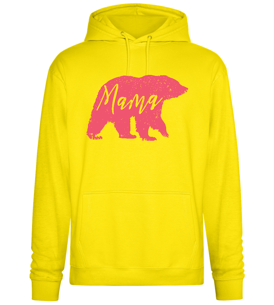 Mama Bear Design - Premium Essential Unisex Hoodie_YELLOW_front