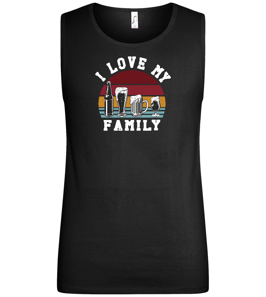 I Love My Family Design - Basic men's tank top_DEEP BLACK_front