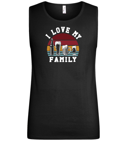 I Love My Family Design - Basic men's tank top_DEEP BLACK_front