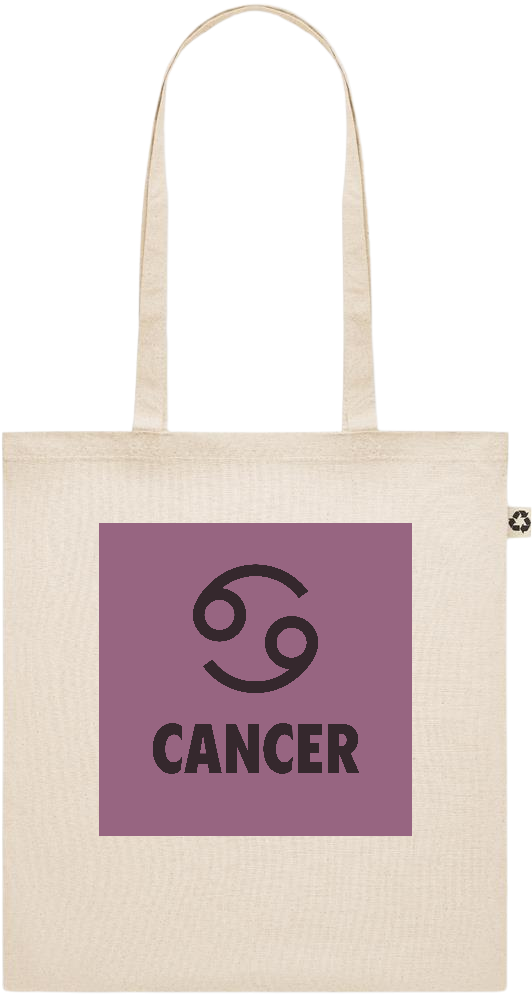 Zodiac Cancer Design - Recycled cotton shopping bag_BEIGE_front