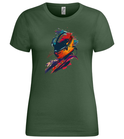 Colorful F1 Helmet Design - Premium women's t-shirt_GREEN BOTTLE_front