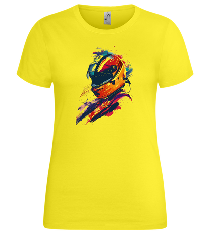 Colorful F1 Helmet Design - Premium women's t-shirt_LEMON_front