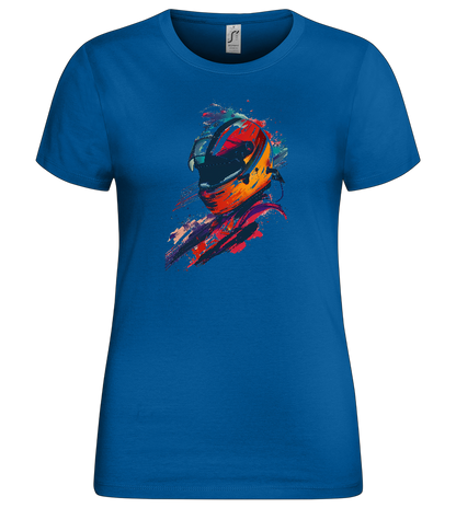 Colorful F1 Helmet Design - Premium women's t-shirt_ROYAL_front