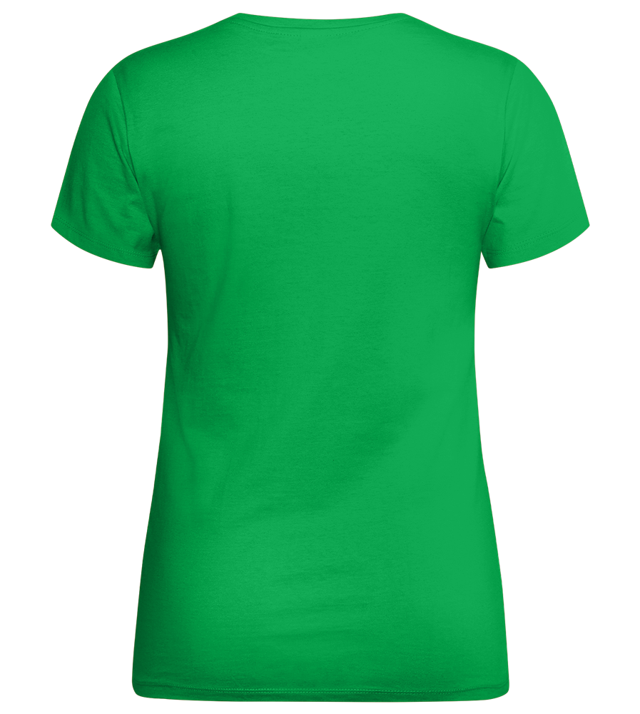 Colorful F1 Helmet Design - Premium women's t-shirt_MEADOW GREEN_back