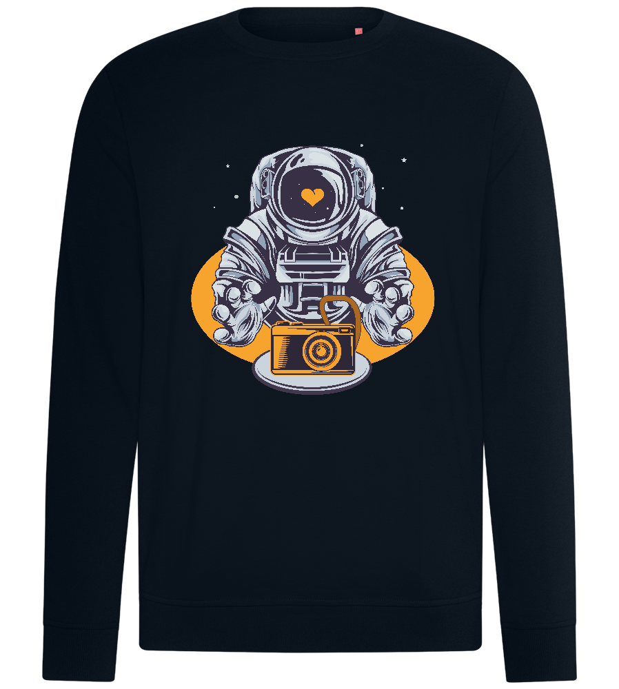 Astronaut Camera Design - Comfort unisex sweater_BLACK_front