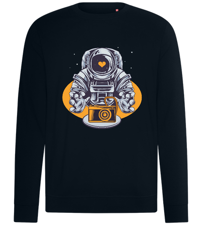 Astronaut Camera Design - Comfort unisex sweater_BLACK_front