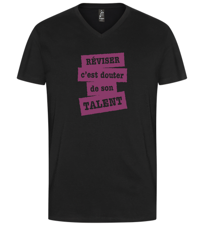 Réviser c'est Douter de Son Talent Design - Premium men's v-neck t-shirt_DEEP BLACK_front