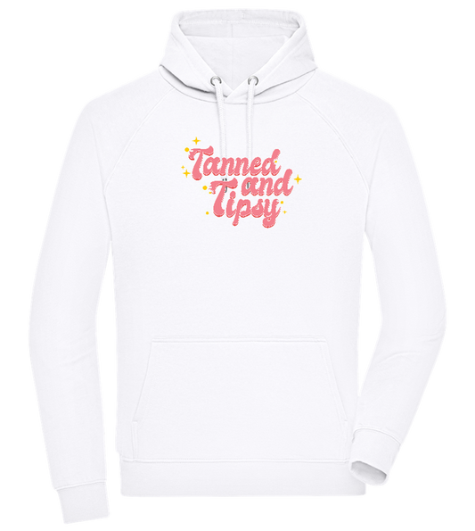 Tanned and Tipsy Design - Comfort unisex hoodie_WHITE_front