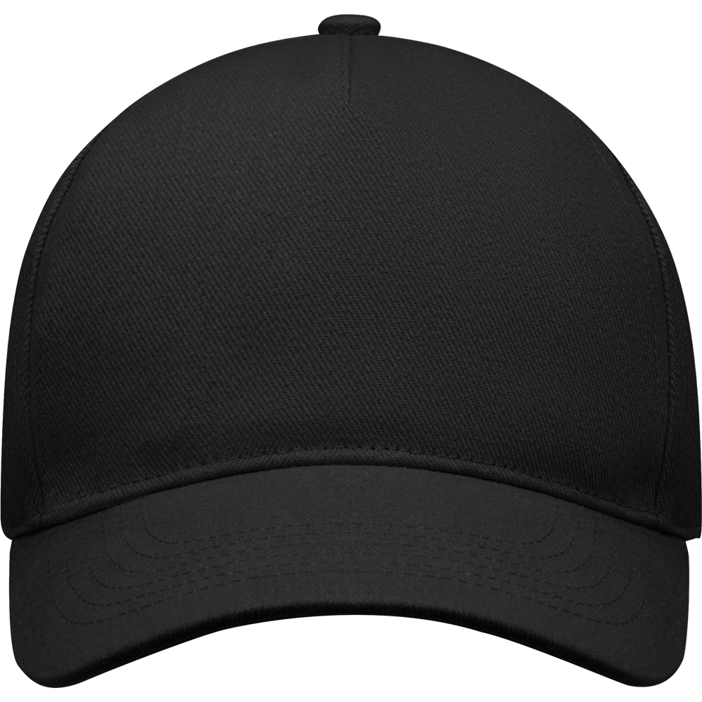 5-Panel Heavy Cotton Baseball Cap_BLACK_front