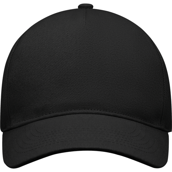 5-Panel Heavy Cotton Baseball Cap_BLACK_front