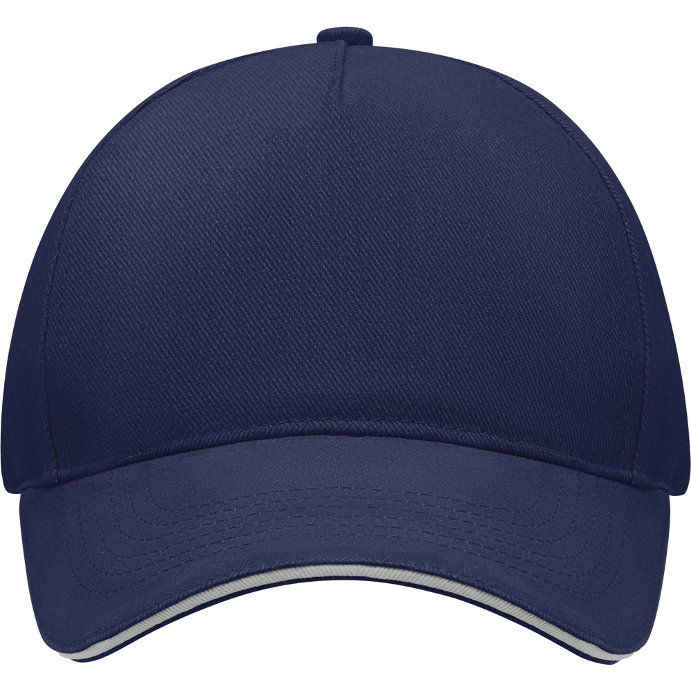 5-Panel Heavy Cotton Baseball Cap_BLUE/GREY_front