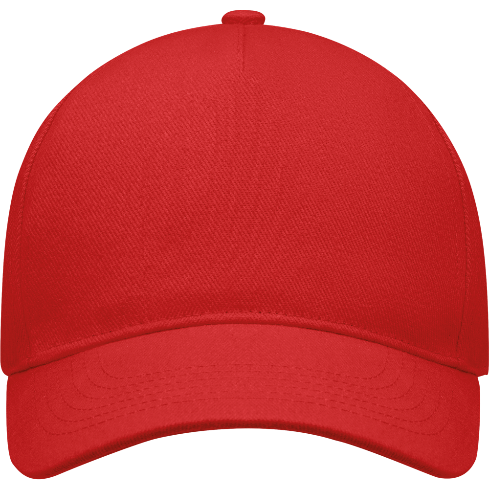 5-Panel Heavy Cotton Baseball Cap_RED_front